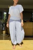Made in Italy Harem Balloon Pant Pinstripe White /17 = ~